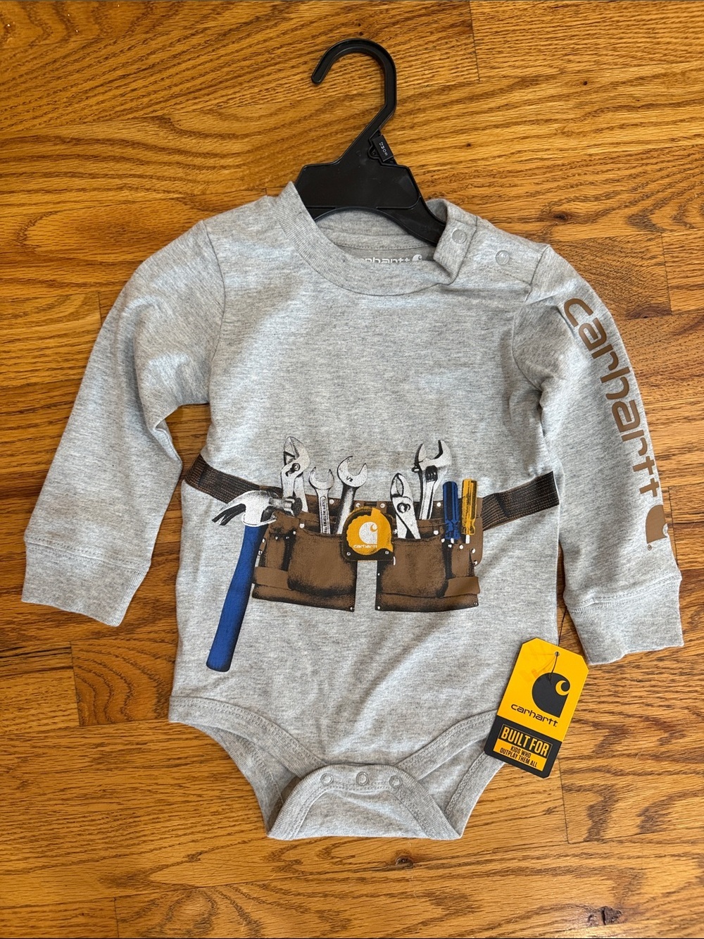 Carhartt Gray Baby Tool Belt Long Sleeve Onesie - Multiple sizes available - NWT